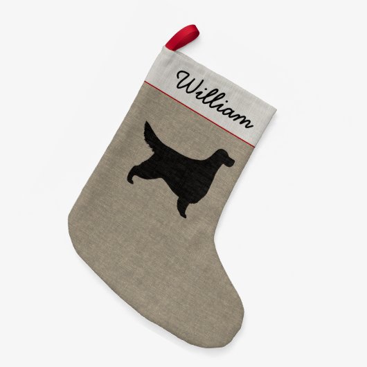 Petite Chaussette De Noël Gordon Setter Silhouette Fête Personnalisée De Chi (Devant (Accrochage))