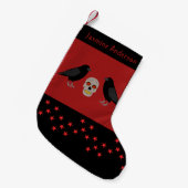 Petite Chaussette De Noël Gothique crâne et gardien Ravens Halloween Custom (Devant (Accrochage))