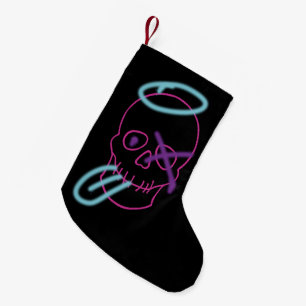 Petite Chaussette De Noël Graffiti crâne - rose, violet, bleu et noir