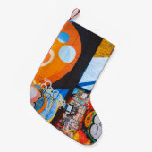 Petite Chaussette De Noël Graffiti orange et bleu (Devant (Accrochage))