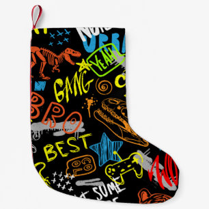 Petite Chaussette De Noël Graffiti pour garçons : Coolness dessinée à la mai