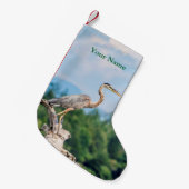 Petite Chaussette De Noël Grand héron bleu (Devant (Accrochage))