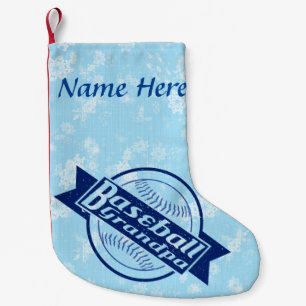 Petite Chaussette De Noël Grand-père de baseball - Stockage de Noël personna