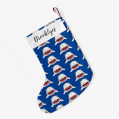 Petite Chaussette De Noël Grand requin blanc moyen dessin animé (Dos (Accrochage))
