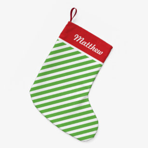 Petite Chaussette De Noël Grandes vacances rouges et vertes Monogrammes