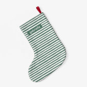 Petite Chaussette De Noël Grandes vertes simples avec nom (Dos (Accrochage))