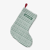 Petite Chaussette De Noël Grandes vertes simples avec nom (Devant (Accrochage))