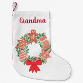 Petite Chaussette De Noël Grandma pain d'épices biscuit Noël (Devant)
