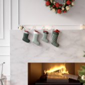 Petite Chaussette De Noël Graphique d'arbre de Noël bleu géométrique moderne