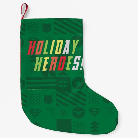 Petite Chaussette De Noël Graphique des héros de vacances de la Ligue de Jus (Devant)