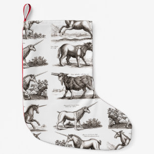 Petite Chaussette De Noël Gravure de licorne antique spécimen de zoologie vi