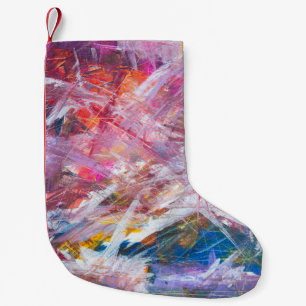 Petite Chaussette De Noël Gravure multicolore peinture abstraite