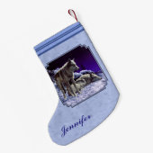 Petite Chaussette De Noël Gray Wolves (Dos (Accrochage))