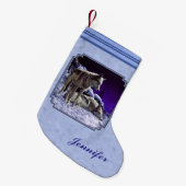 Petite Chaussette De Noël Gray Wolves (Devant (Accrochage))