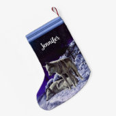 Petite Chaussette De Noël Gray Wolves (Dos (Accrochage))