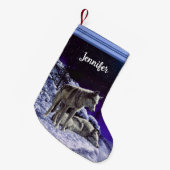 Petite Chaussette De Noël Gray Wolves (Devant (Accrochage))