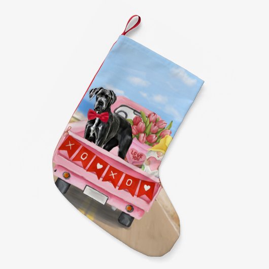 Petite Chaussette De Noël Great Dane Chien Valentine's Day Truck (Devant (Accrochage))