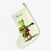 Petite Chaussette De Noël Grenouille avec guitare Noël Stocker Personnalisé  (Dos (Accrochage))