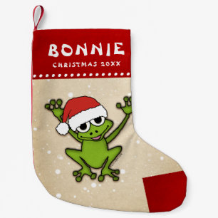 Petite Chaussette De Noël Grenouille de bande dessinée de Noël