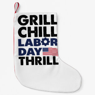 Petite Chaussette De Noël Grill Usa America Fête du Travail Chill Thrill BBQ