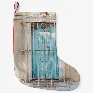 Petite Chaussette De Noël Grille de fenêtre en acier blanc