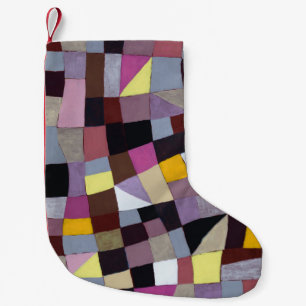 Petite Chaussette De Noël Grille Irrégulière : Peinture Abstraite Violet-Jau