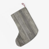 Petite Chaussette De Noël Gris Bois design Noël (Dos (Accrochage))