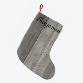 Petite Chaussette De Noël Gris Bois design Noël (Devant (Accrochage))