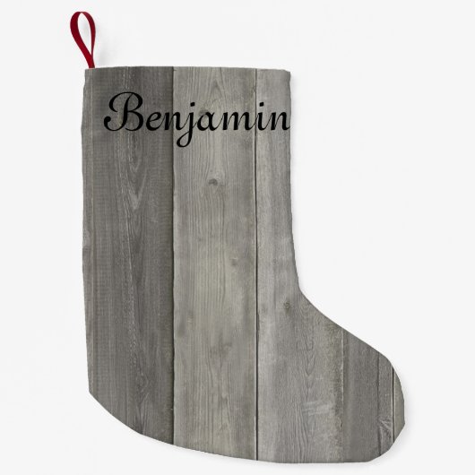 Petite Chaussette De Noël Gris Bois design Noël (Devant)