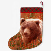 Petite Chaussette De Noël Grizzly Bear Cub dans Fireweed Peinture Art de la  (Dos)