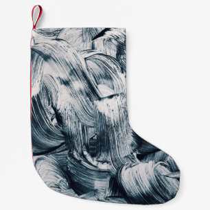 Petite Chaussette De Noël Grunge Brush Strokes, Arrière - plan Abstrait.