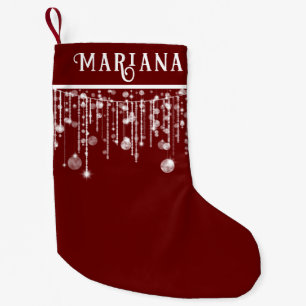 Petite Chaussette De Noël Guirlande de lumières rouges petit bas de Noël