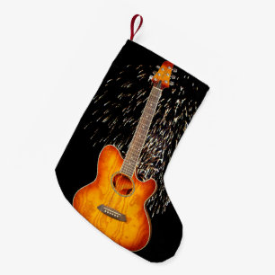 Petite Chaussette De Noël Guitare Avec Feu D'Artifice,