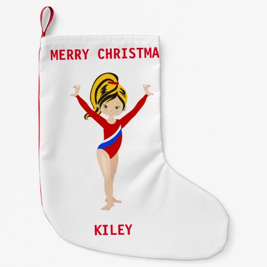 PETITE CHAUSSETTE DE NOËL GYMNASTICS NOËL STOCKAGE POUR LES FILLES. (Devant)
