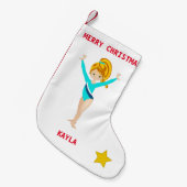 PETITE CHAUSSETTE DE NOËL GYMNASTICS NOËL STOCKAGE POUR LES FILLES. (Devant (Accrochage))