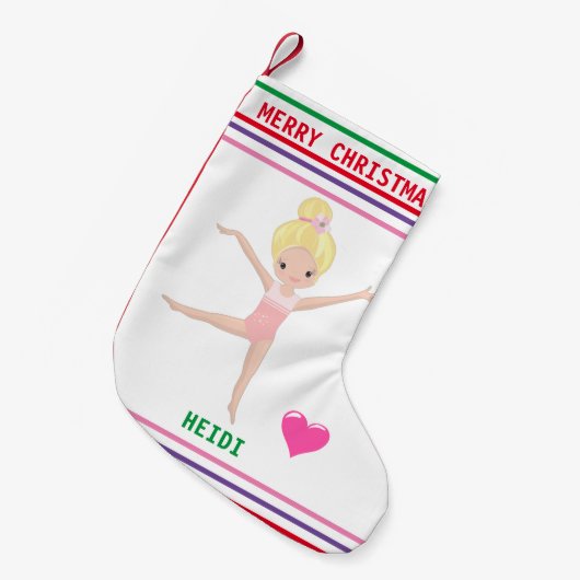 PETITE CHAUSSETTE DE NOËL GYMNASTICS NOËL STOCKAGE POUR LES FILLES. (Devant (Accrochage))