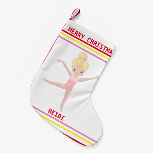 PETITE CHAUSSETTE DE NOËL GYMNASTICS NOËL STOCKAGE POUR LES FILLES. (Devant (Accrochage))
