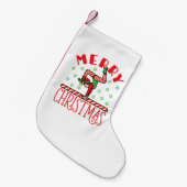 Petite Chaussette De Noël Gymnastique Elfe de Noël sur poutre (Devant (Accrochage))
