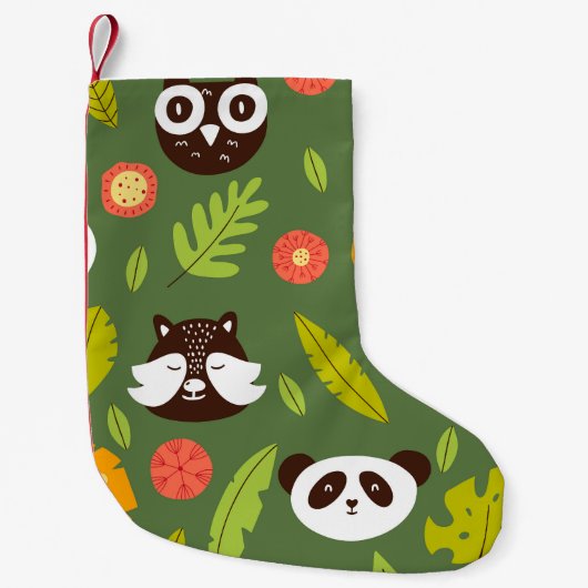 Petite Chaussette De Noël Habitants de la forêt : motif scandinave pour enfa (Devant)