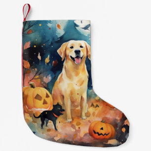 Petite Chaussette De Noël Halloween Lappund finnois avec citrouilles effraya