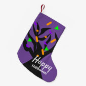 Petite Chaussette De Noël Halloween Stocking | Arbre Éffrayant (Devant (Accrochage))