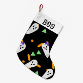 Petite Chaussette De Noël Halloween Stocking | Cute Ghost Confetti (Devant (Accrochage))