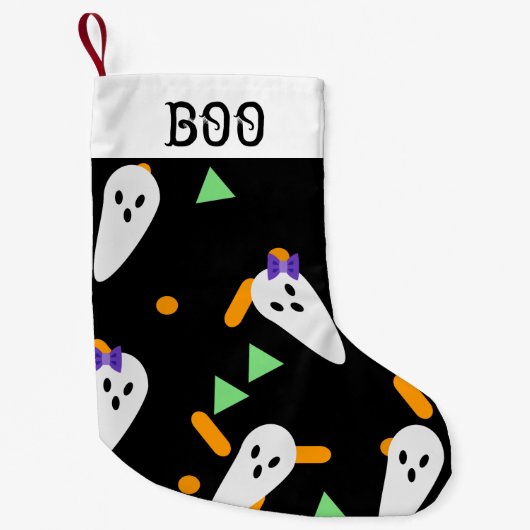 Petite Chaussette De Noël Halloween Stocking | Cute Ghost Confetti (Devant)