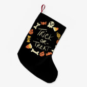 Petite Chaussette De Noël Halloween Stocking | Éffrayante feuille ou couronn (Devant (Accrochage))