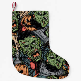 Petite Chaussette De Noël Halloween Vintage : Motif d'éléments colorés