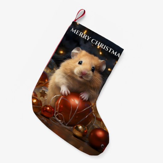Petite Chaussette De Noël Hamster & Noël Bauble Noël Stocker (Devant (Accrochage))