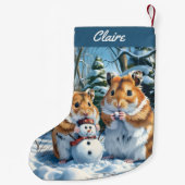 Petite Chaussette De Noël Hamsters et Noël Snowman (Dos)