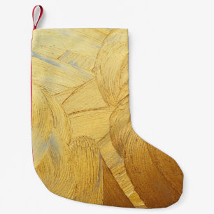 Petite Chaussette De Noël Hand drawing paint gold brush stroke