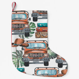 Petite Chaussette De Noël Hand drawn illustration. Watercolor seamless patte