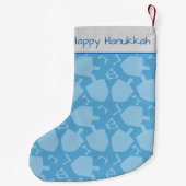 Petite Chaussette De Noël Hanoukka Charm Dreidel et alphabet hébreu (Dos)